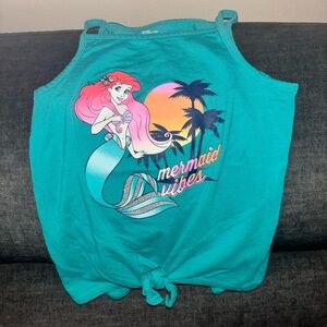 Disney Teal Girls Tank Top with Ariel Mermaid Graphic